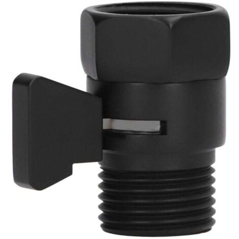 Valvola di intercettazione dell'acqua in ottone G1/2, valvola spruzzatrice per soffione doccia nera per bagno di casa