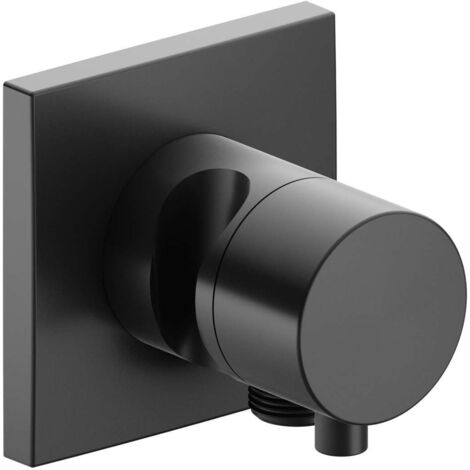 Valvola di intercettazione/deviatore a 2 vie IXMO DN 15, ad incasso, con maniglia IXMO Rosetta comfort quadrata cromo nero spazzolato KEUCO