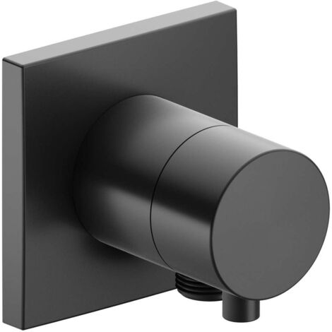 Valvola di intercettazione/deviatore a 2 vie IXMO DN 15, ad incasso, con maniglia IXMO Rosetta comfort quadrata cromo nero spazzolato KEUCO
