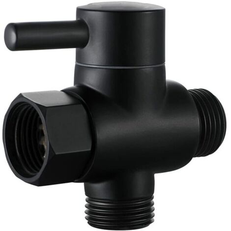 Valvola di intercettazione per colonna doccia KZQ, soffione doccia da 1/2", soffione doccia a T per WC (nero)