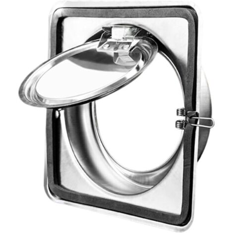 Valvola di non ritorno per cappe da cucina, versione in acciaio inox, 18,8 cm x 18,8 cm
