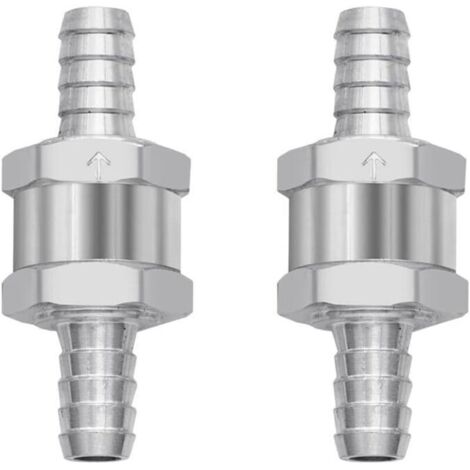 Valvola di ritegno KZQ (confezione da 2, 8 mm), lega di alluminio, unidirezionale, valvola di non ritorno per carburatore, diesel, benzina, sistemi di alimentazione a bassa pressione.