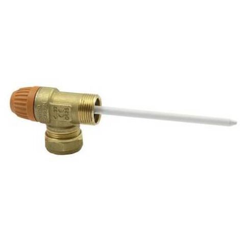 VALVOLA DI SICUREZZA M-TUBO RAME COMBINATA PER SISTEMI SOLARI Misura: 3/4" x 22