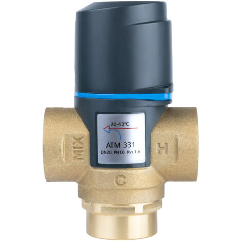 Valvola miscelatrice termostatica ATM 331 DN20 RP 3/4 pollici campo di temperatura 20-43 gradi C, Kvs 1,6 m3/h