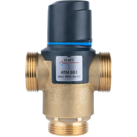Valvola miscelatrice termostatica ATM 883 DN25, G1 1/4 pollici, campo di temperatura 35-60 gradi C, Kvs 4,2