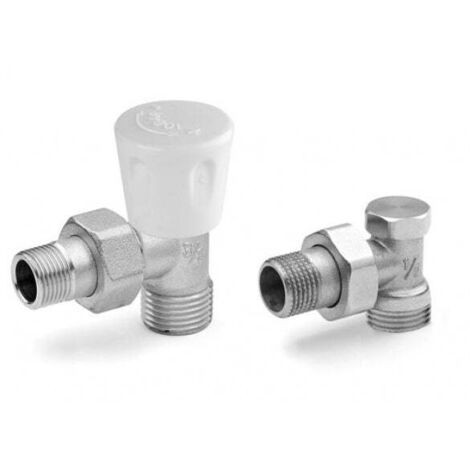 Valvola (no termo) + Detentore 3/8" A Squadro Attacco Rame/Multistrato