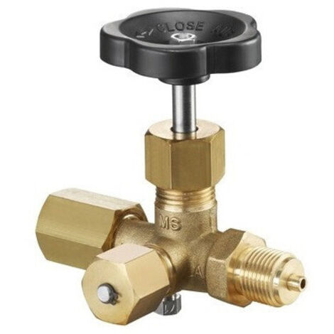 Valvola PER MANOMETRO OTTONE / ACCIAIO INOX 1/2 con COMANDO TETINE