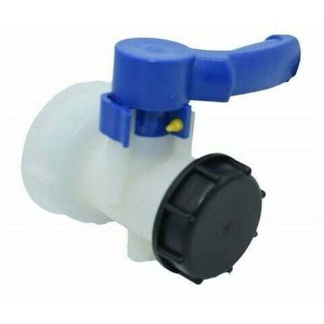 Valvola per serbatoio IBC da 1000 litri, 2 pollici / 62 mm, valvola a farfalla integrata in plastica DN40 (62 mm), SEMAket