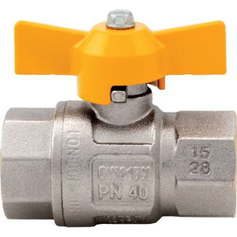 VALVOLA SFERA GAS + FARFALLA FF 068 ITAP - OTTONE NICHELATO 1/2F- 2 pezzi