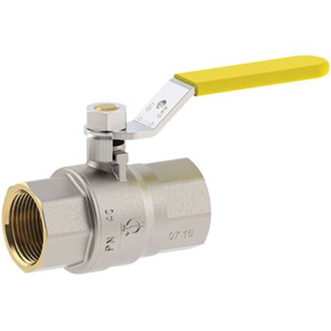 VALVOLA SFERA GAS + LEVA FF FUTURGAS FIV - OTTONE NICHELATO 1/2F - 6 pezzi
