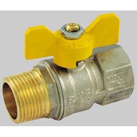 VALVOLA SFERA GAS M/F FARFALLA ALLUMINIO - 1/2 MOP5