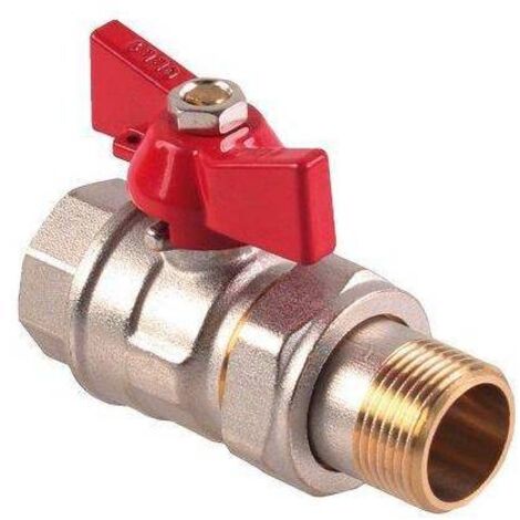 VALVOLA SFERA MF FARFALLA+BOCCHETTONE STARS - OTTONE NICHELATO 3/4"MF - 2 pezzi