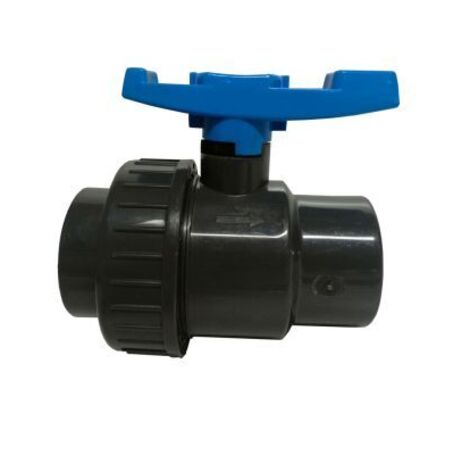 VALVOLA SFERA PVC F.F. 1 1/2" PN 16 POLIETILENE ARRESTO TUBO IRRIGAZIONE (38717)