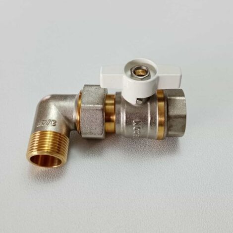 Valvola sfera saracinesca da 3/4 ad angolo mf leva corta con bocchettone orientabile