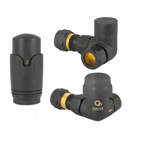 VALVOLA TERMOSTATICA ASSIALE ANTRACITE PEX RAME