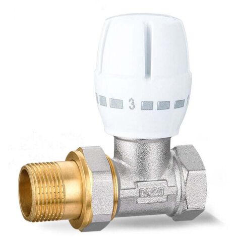 Valvola termostatica dritta da 3/4", valvola di controllo manuale della temperatura per dissipatore di calore (DN20)