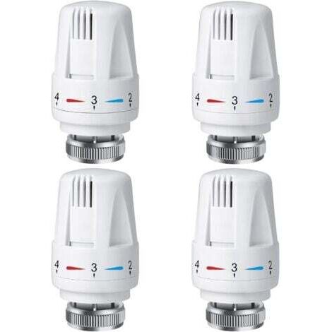 Valvola termostatica per radiatore Aiperq 4 pezzi, valvola termostatica per radiatore TRV M30 x 1,5, valvola termostatica per radiatore, valvole per radiatore per sistemi di riscaldamento domestici e 