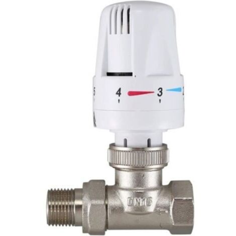 Valvola termostatica per radiatore Vtizikl da 1/2 pollice in ottone - Tipo dritto DN15 - Controllo automatico della temperatura - Riscaldamento a pavimento (DN15)