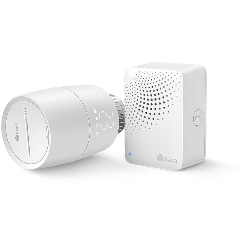 TP-Link Kasa KE100 KIT Valvola Termostatica Intelligente, Protezione Dal Gelo, Controlla a Distanza il Radiatori Dal Telefono, Risparmio Energetico,