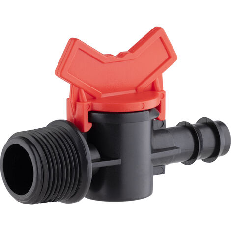 Válvula acanalada de cierre para tubo de goteo de 16 milímetros de diámetro, con rosca macho de 3/4 de AROZ