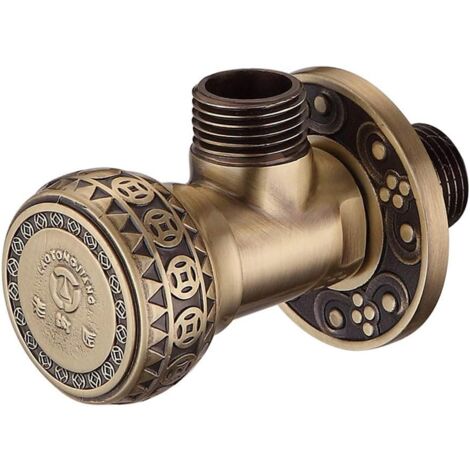 Válvula angular Crediri, accesorios de baño, válvula de cierre de agua de latón antiguo, válvula angular, válvula angular de 1/2, válvula angular