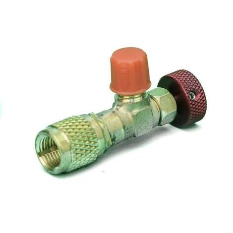 Valvula Carga Botella Gas Refrigerante 1/4 M 5/16 H Aire Acondicionado