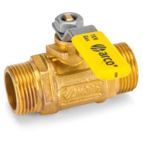Válvula contador recta con mando de palanca TER - ARCO Medidas: 3/4"M x 3/4"M