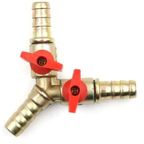 Válvula de 3/8 de pulgada con collarín de acero inoxidable - Conexión de latón para manguera de 13-19 mm, aplicaciones de riego e industriales, a prueba de fugas