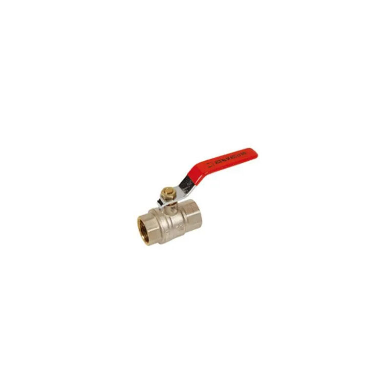 

Válvula de bola de latón PN40 doble hembra + mango de acero plano rojo, 20/27