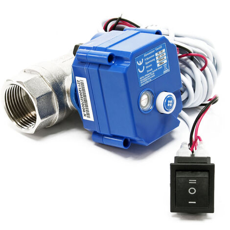 Válvula de bola para aguas residuales autocaravanas/caravanas 12V DC ∅25mm desbloqueo de emergencia
