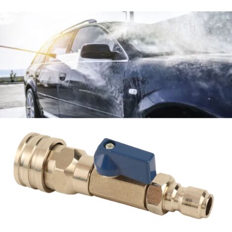 Válvula de bola para limpiadoras de alta presión – 4500 PSI, acero inoxidable – conexión rápida de 3/8 de pulgada – válvula de flujo para bomba y manguera