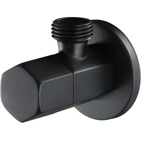 Válvula de cierre de inodoro negra, válvula de cierre de grifo de latón, válvula Triangular G1/2 "para ducha de mano, baño de ducha