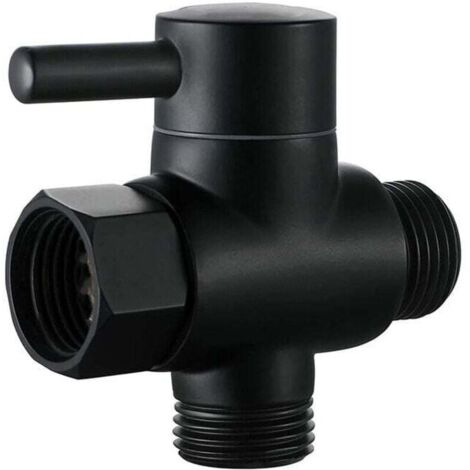 Válvula de cierre para columna de ducha, válvula de cabezal de ducha de 1/2", cabezal de ducha para inodoro (negro)