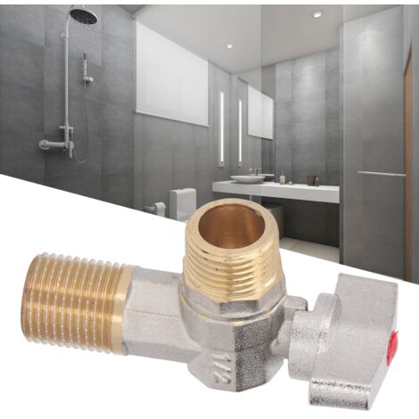 Válvula de cierre triangular con conexión rápida, cobre G1/2, para cocina/baño [Válvula de cierre triangular][Válvula de cierre de cobre] Válvula de cierre triangular G1/2, cobre rojo, para baño