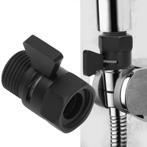 [Válvula de control de agua] Válvula de cierre G1/2 de cobre negro para ducha, ahorra agua para uso doméstico [Instalación rápida]