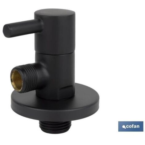 VÁLVULA DE ESCUADRA 1/2" x 3/8" MODELO LUX NEGRA