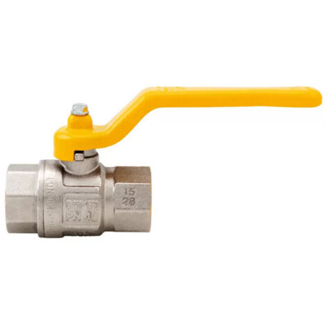 Válvula de esfera de gas F–F ¾" – latón certificada para gas Artículo 066