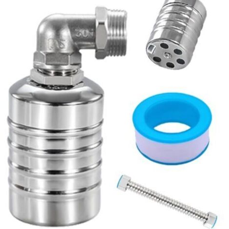 Válvula de flotador automática de 3/4" en acero inoxidable 304 para tanques, piscinas y torres de agua.