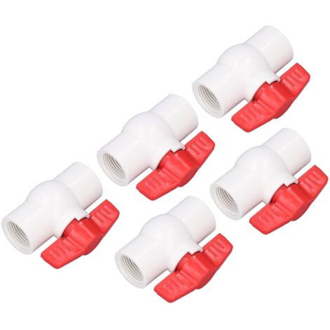 Válvula de piscina, válvula de PVC de 32 mm, accesorios de PVC, válvula de bola para piscina, válvula de cierre para tuberías de agua de automoción, 5 válvulas de bola para suministro de agua.