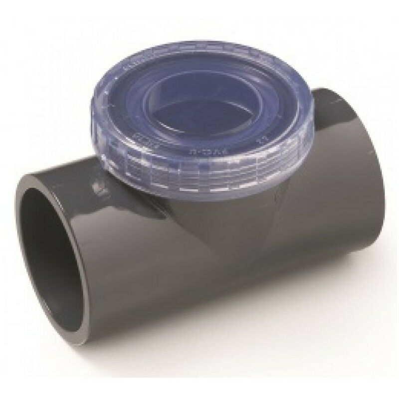 

Válvula de retención giratoria de ø 50 mm T con tapón de inspección transparente.