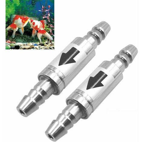 Válvula de retención unidireccional de acero inoxidable, 2 piezas, prevención de reflujo, línea de CO2, tubo difusor regulador de 2/4mm en sistema de acuario