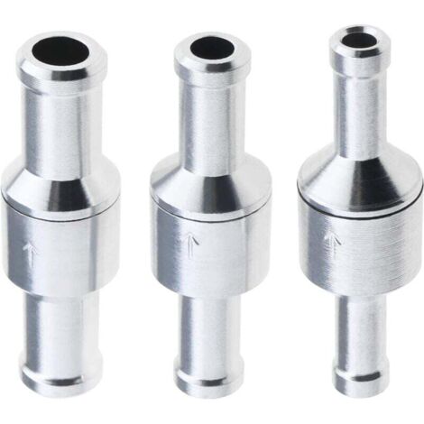 Válvula de retención unidireccional en línea KZQ (3 unidades, 6 mm, 8 mm y 10 mm), de aluminio, para tuberías de agua, gasolina, biodiésel, refrigerante, bomba de presión de agua, accesorios.