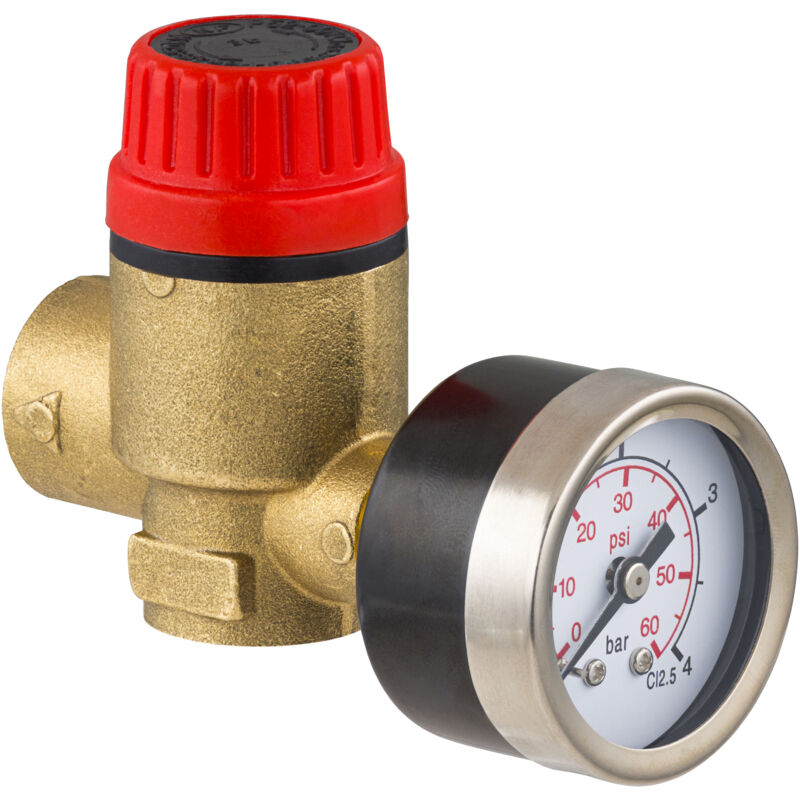 

válvula de seguridad de membrana con manómetro doble hembra HG1/2'