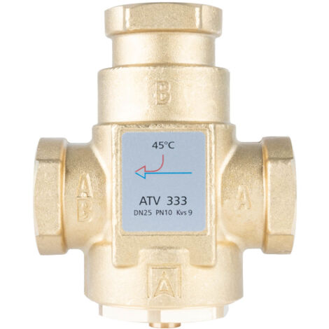 Válvula de temperatura ATV 333, DN25, Rp 1 pulgada, kvs 9, 45°C