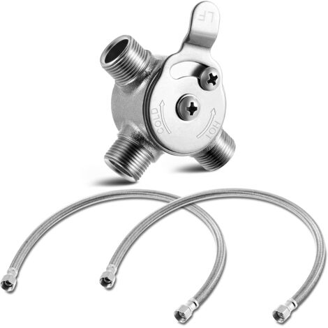 Válvula mezcladora manual termostática de 3/8" para agua caliente y fría, ideal para el hogar y el baño, para ajustar la temperatura del agua bajo la cubierta, 1 unidad