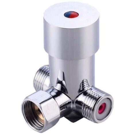 Válvula mezcladora termostática KZQ con control de temperatura, mezcla de agua caliente y fría, G1/2, para hogar, hotel, baño, sensor automático, grifo sin contacto, mezclador, cabina, ducha