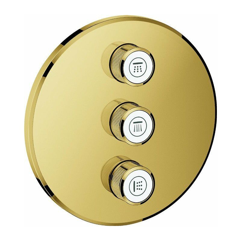 

Válvula oculta triple Smart Control 29122 FMS redondo dorado brillante