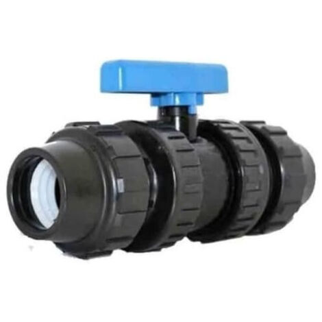 Válvula PVC 20mm Fitting de Polietileno  Llave de paso para unir dos tubos de polietileno agricola o alimentario de 20 mm