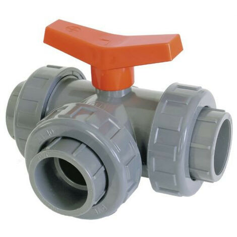 Válvula PVC 3 vías rosca - size 1
