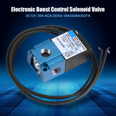 Válvula solenoide de control de refuerzo electrónico DC12V 35AACADDAA1BA/DDBA/DDFA para máquinas de incrustación en acero fundido negro y azul con cables reforzados.